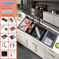 Flying RainWaterfall Sink Stainless Steel Large Big Single Garbage Can Waste Sink Kitchen Household Washbasin Handmade Sinks