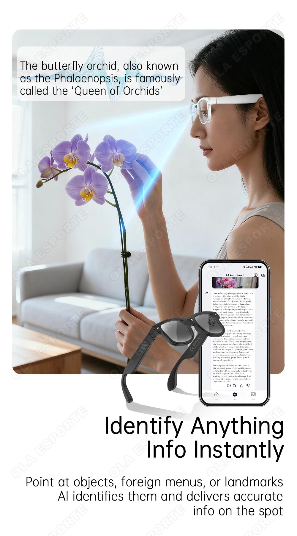 Smart Glasses with AI Voice Translation & Integrated Camera | Tidesmit Tidesmit