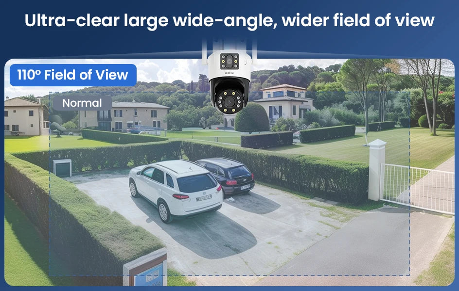 ZOSI C298 8MP/4MP Dual-Lens Wired WiFi PTZ Security Camera Outdoor Wide Angle 8X Hybrid Zoom AI Detection 360 Surveillane Camera