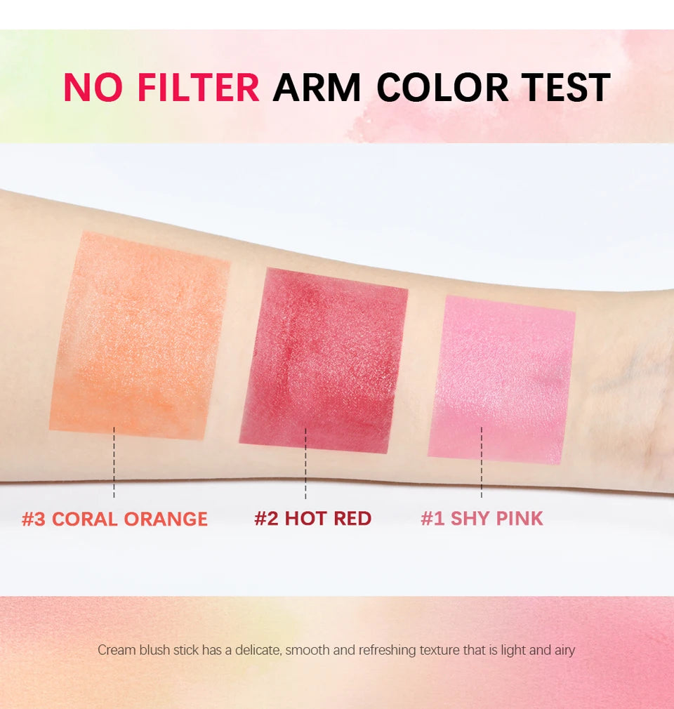 Tidesmit multi-functional cream blush stick in long-lasting waterproof formula for natural face makeup brightening