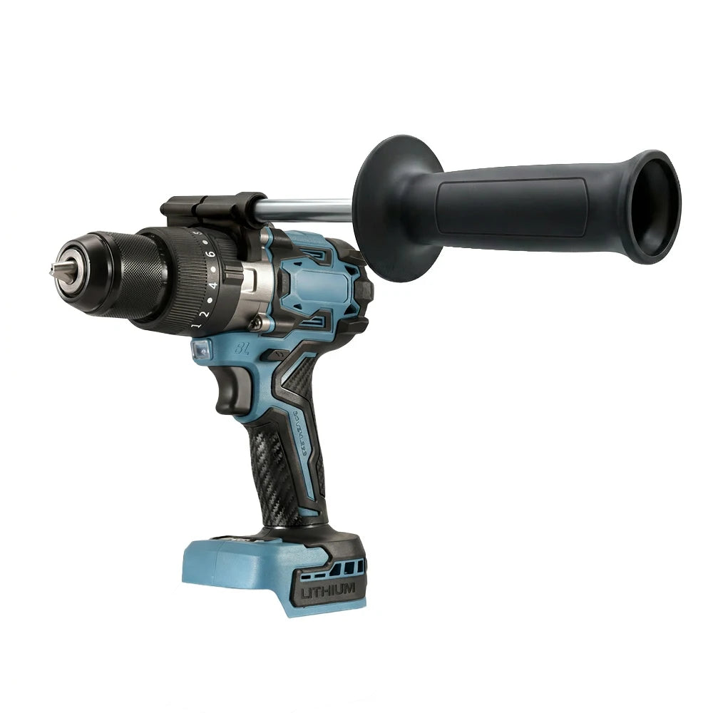Podofo High Power Brushless 13mm Cordless Hammer Impact Drill Driver Portable Power Drill Heavy Duty Drilling Machine 140N.m Torque 20+3 Clutch 3 Modes Impact Drilling Flat Drilling Screw Driving For Wall Ice Metal Wood Drill
