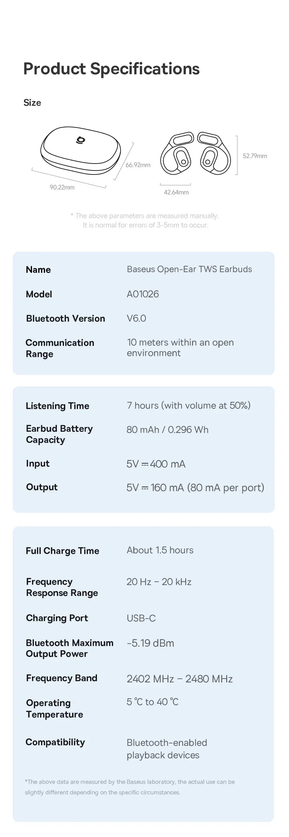 Baseus Eli 2i Fit Open-Ear Earphones True Wireless Bluetooth 6.0 Ear Hooks Headphones IPX5 Waterproof Sports Earbuds Bass Boost Tidesmit