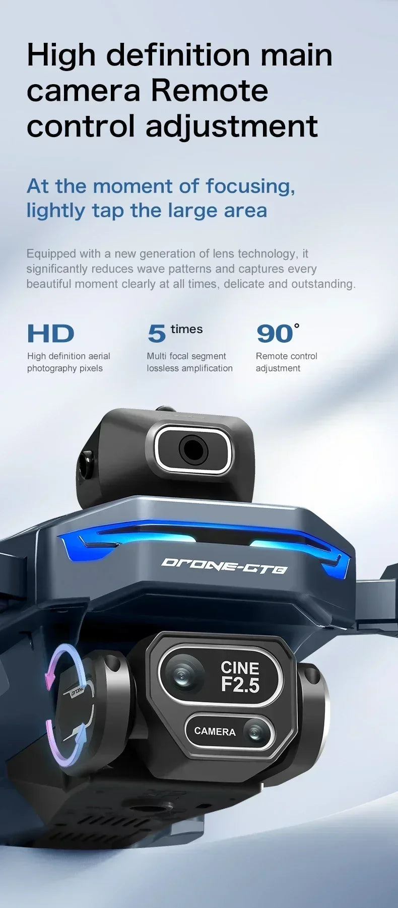 GT8 Dual Lens Camera Drone - 8K GPS Obstacle Avoidance Foldable Drone Tidesmit