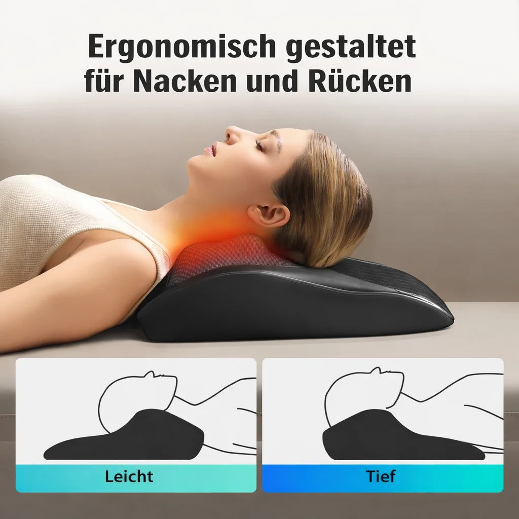 Electric Shiatsu Neck Massager With Heat - 3 Speeds - EU Plug Massage Cushion Tidesmit