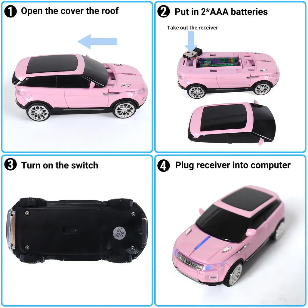 Portable Multiple Vehicle-Shaped Wireless Mouse Ergonomcis Mute Keys Optical Mause For Desktop Notebook Accessories Kids Gifts