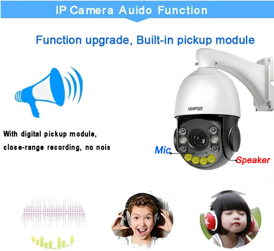 Metal Laser Infrared Full Color Auto Tracking Cruise 8MP 4K 60X Optical Zoom 360° POE PTZ High Speed Dome Surveillance IP Camera