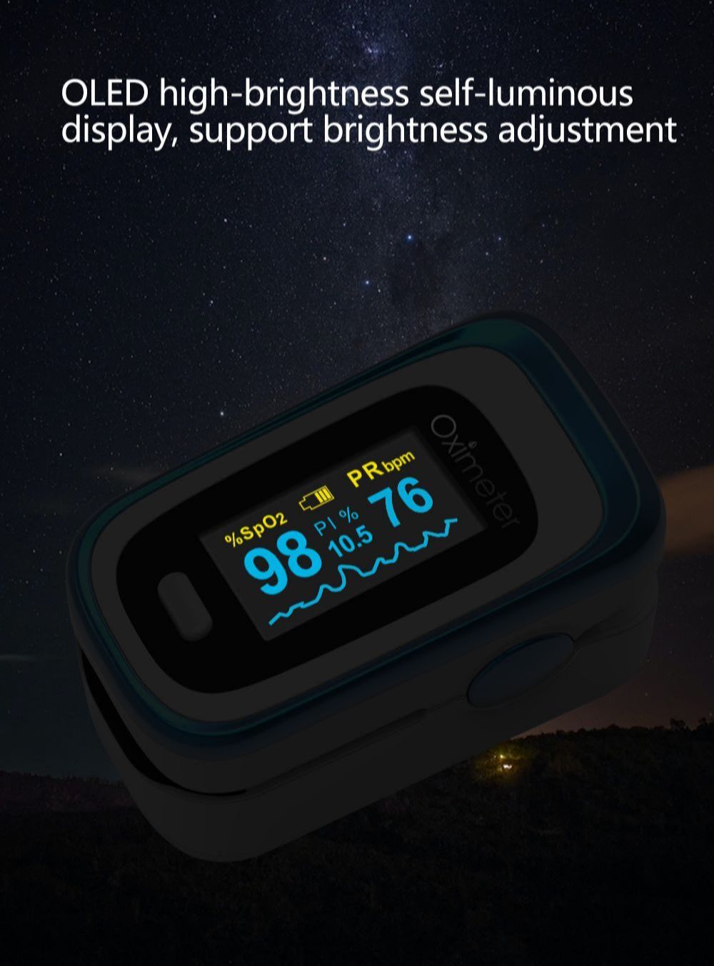 HUBLIZER Finger Pulse Oximeter Blood Oxygen Saturation Meter Heart Rate Monitor Child Pulse Oxiometer OLED Oximetro De Dedo