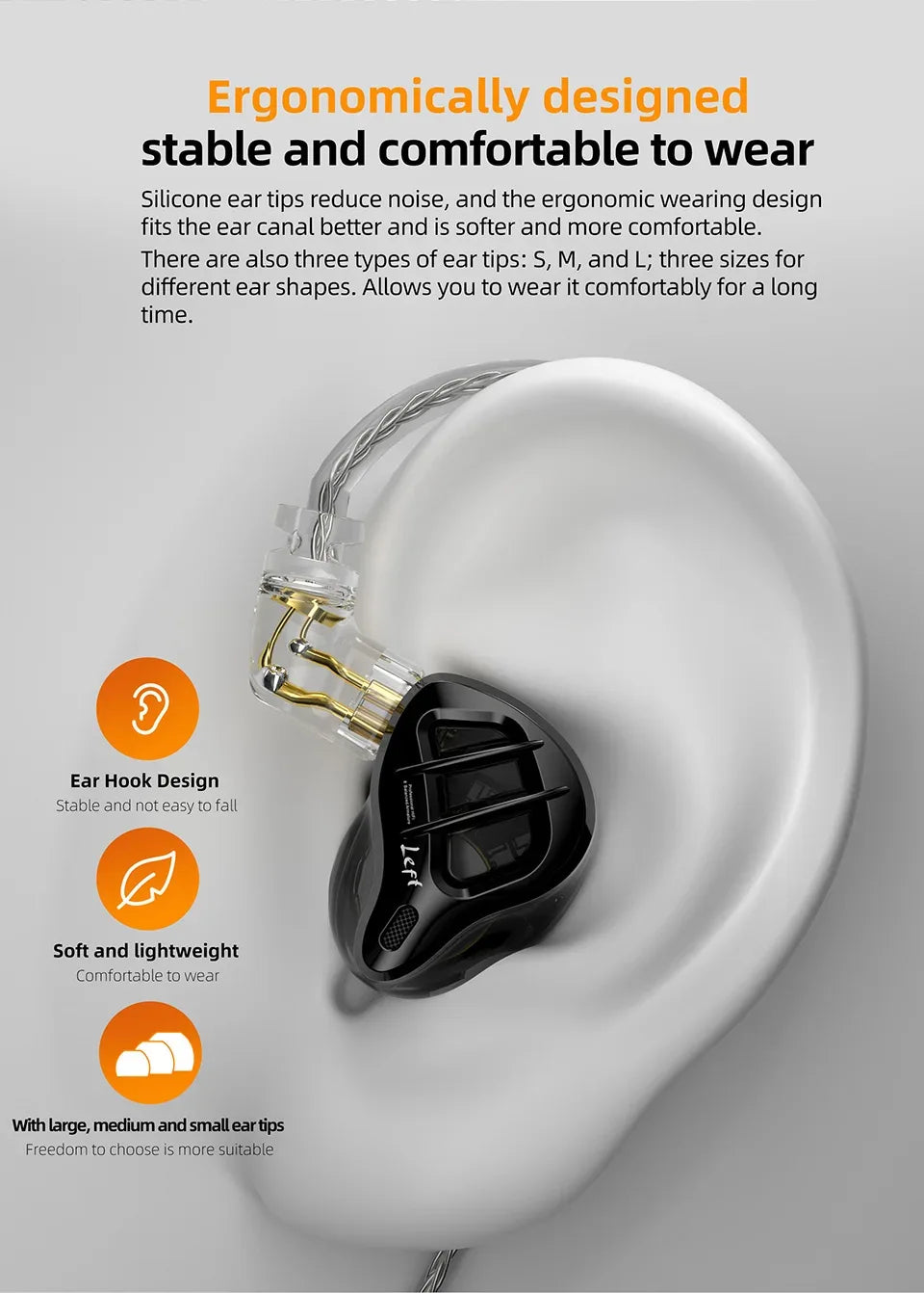 KZ ZAR Hybrid Driver In-ear Monitor 1DD + 7BA HiFi Headphones 2Pin Wired Headphones Music DJ Headphones Sports Gaming Earbud Tidesmit