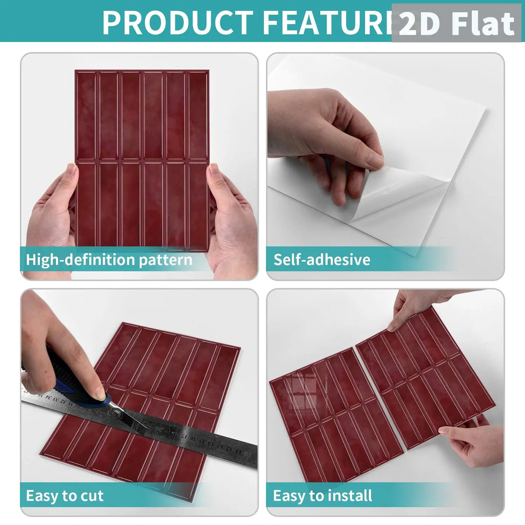 Peel-and-stick self-adhesive tile stickers Self-adhesive tile decals Kitchen and bathroom backsplash decoration Bedroom decor