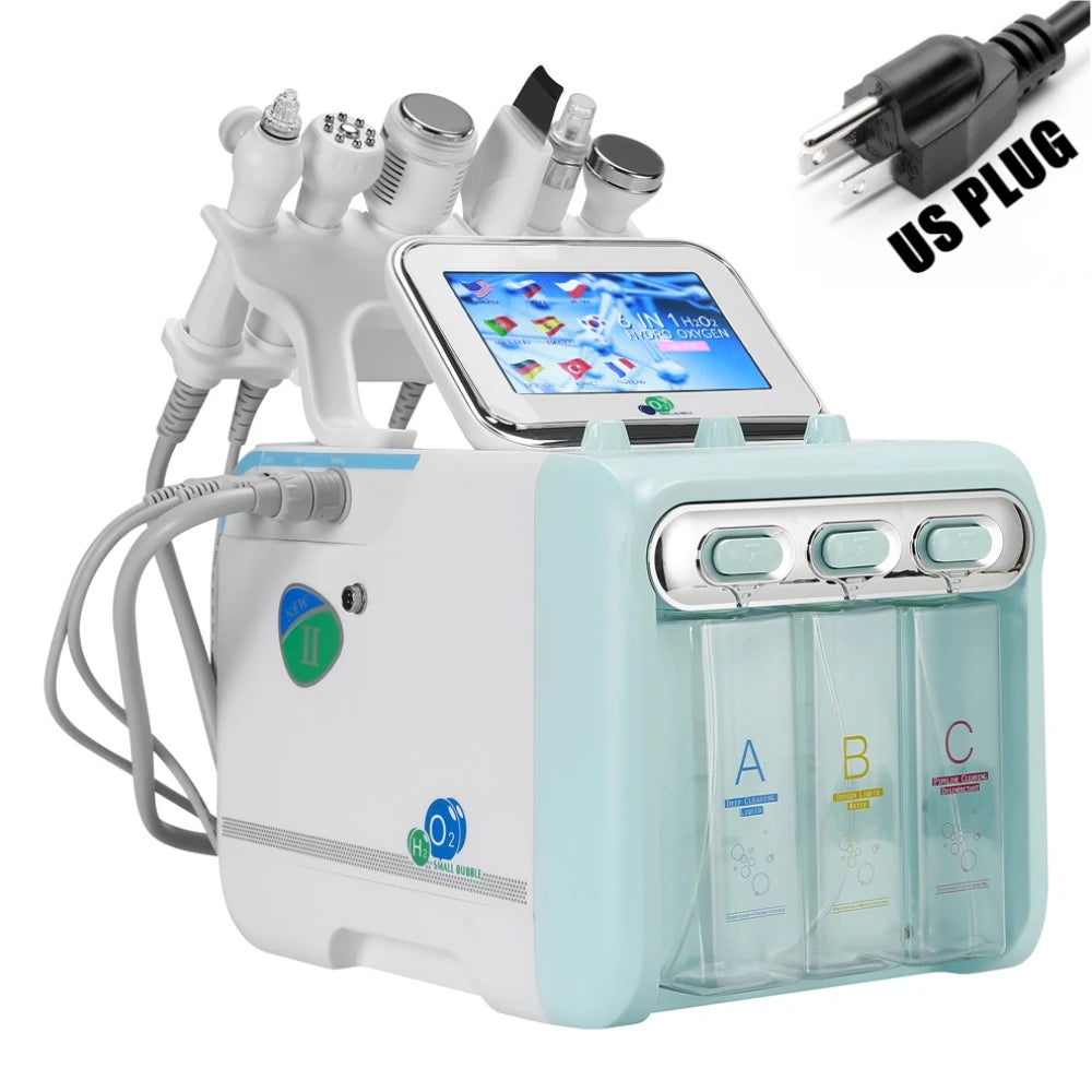 6-in-1 Hydra Facial Deep Pore Cleanser | Professional PMU Skin Prep Machine Permanent Makeup Machines US PLUG (100-110V)
