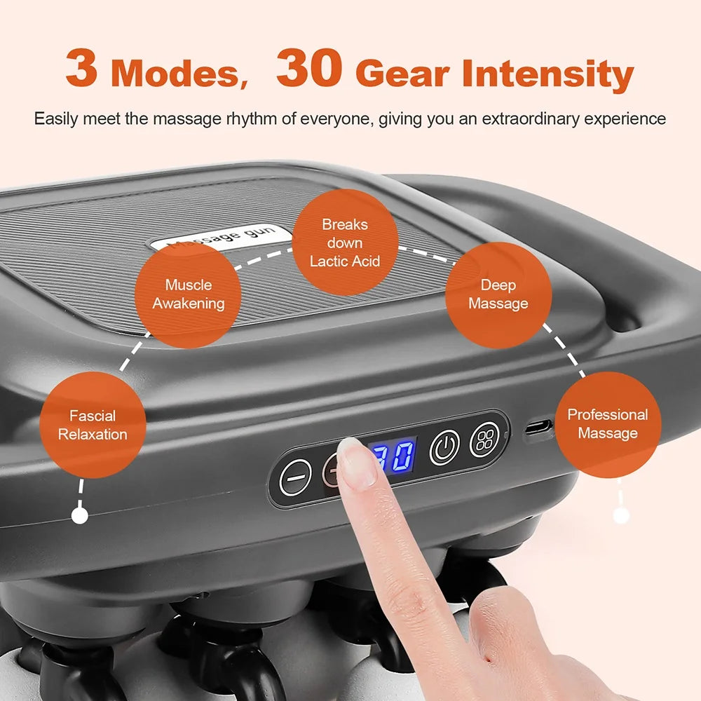 Deep Tissue Massage Gun - 16-Head Portable Electric Massager Body Shaping Massage Equipment Tidesmit