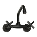2-Handle Wall Mount 2-hole Bathroom Faucet Black, Copper & Ceramic 14.5-16.5cm Mounting Hole Distance 360° Rotatable