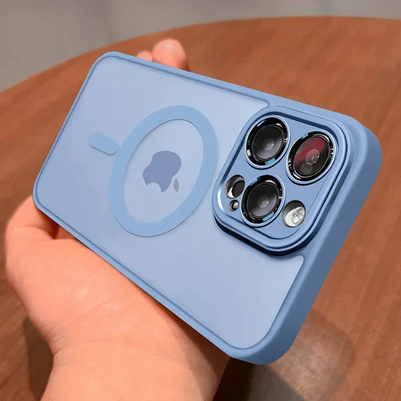Magnetic Matte Phone Case for iPhone 17 Pro Max - Shock-Absorbing Blue Tidesmit