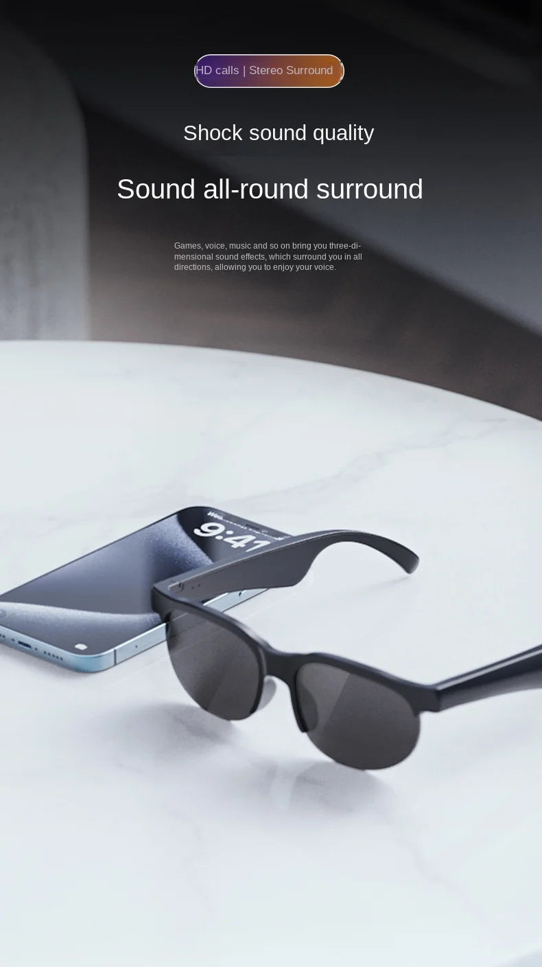 Smart Bluetooth Audio Glasses - Open Ear Spatial Sound for Mixed Reality Tidesmit
