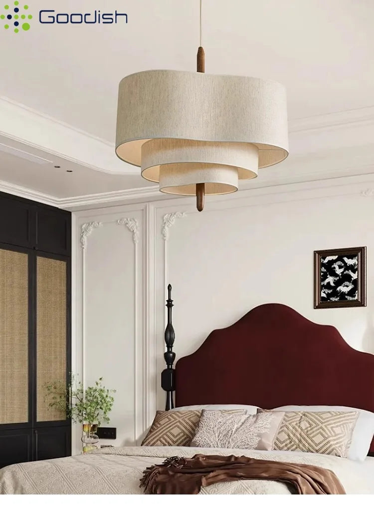 Wabi Sabi Fabric LED Pendant Light 58cm - Adjustable Ambient Lighting Tidesmit
