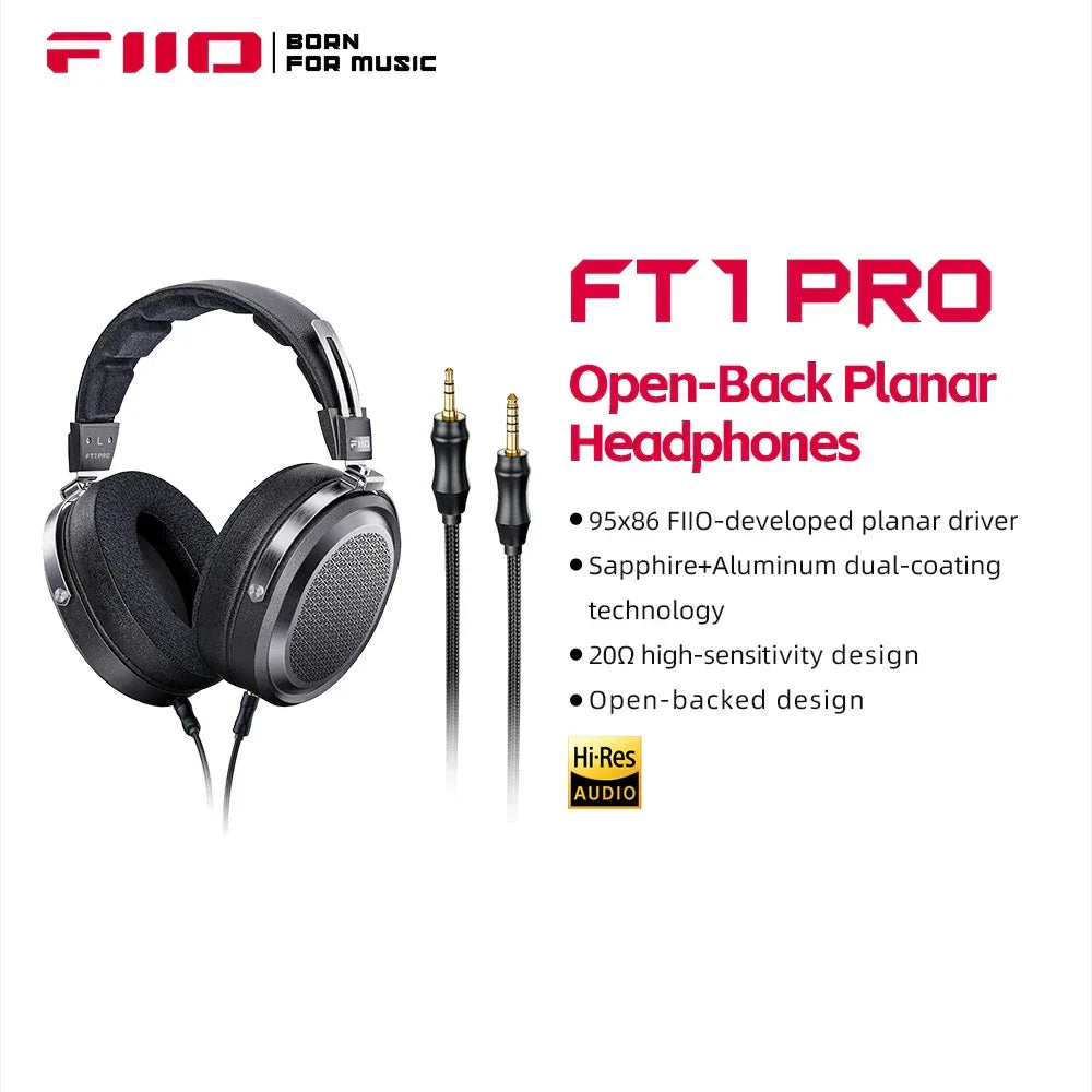 FiiO FT1 Pro Planar Magnetic Headphones Hi-Fi Black - Tidesmit Tidesmit