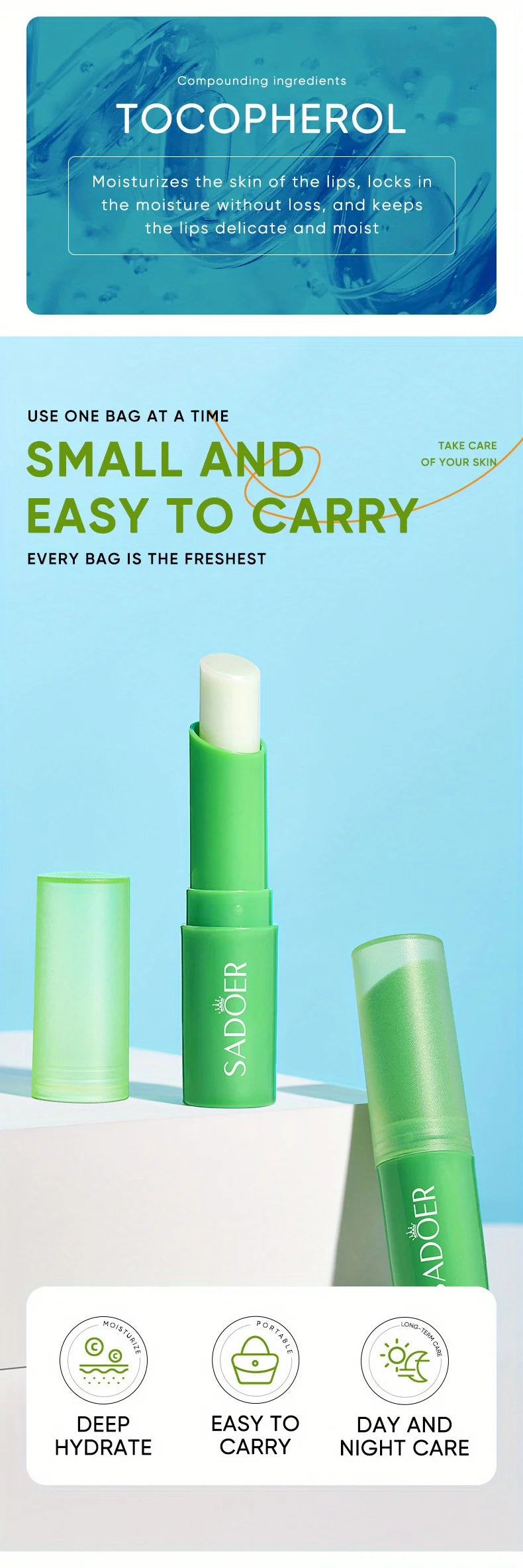 Aloe Lip Balm 3 Pack: Nourishing Lip Care Treatment by Tidesmit Lip Care Tidesmit
