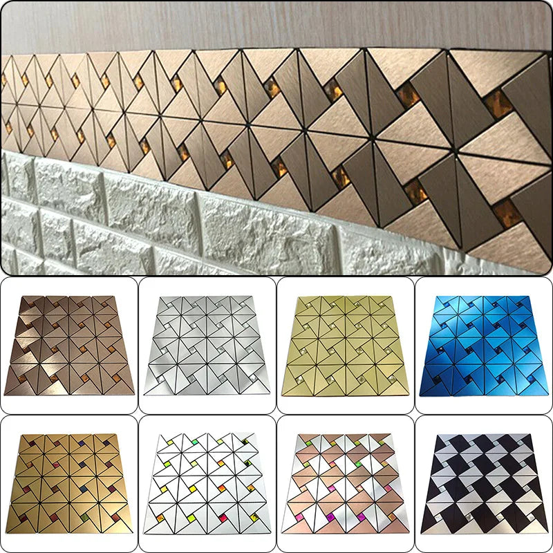 5 Pcs Self Adhesive Mosaic Stick Wall Tile Backsplash Bathroom Washbasin Living Room Home Background KTV Decor Wall Decals