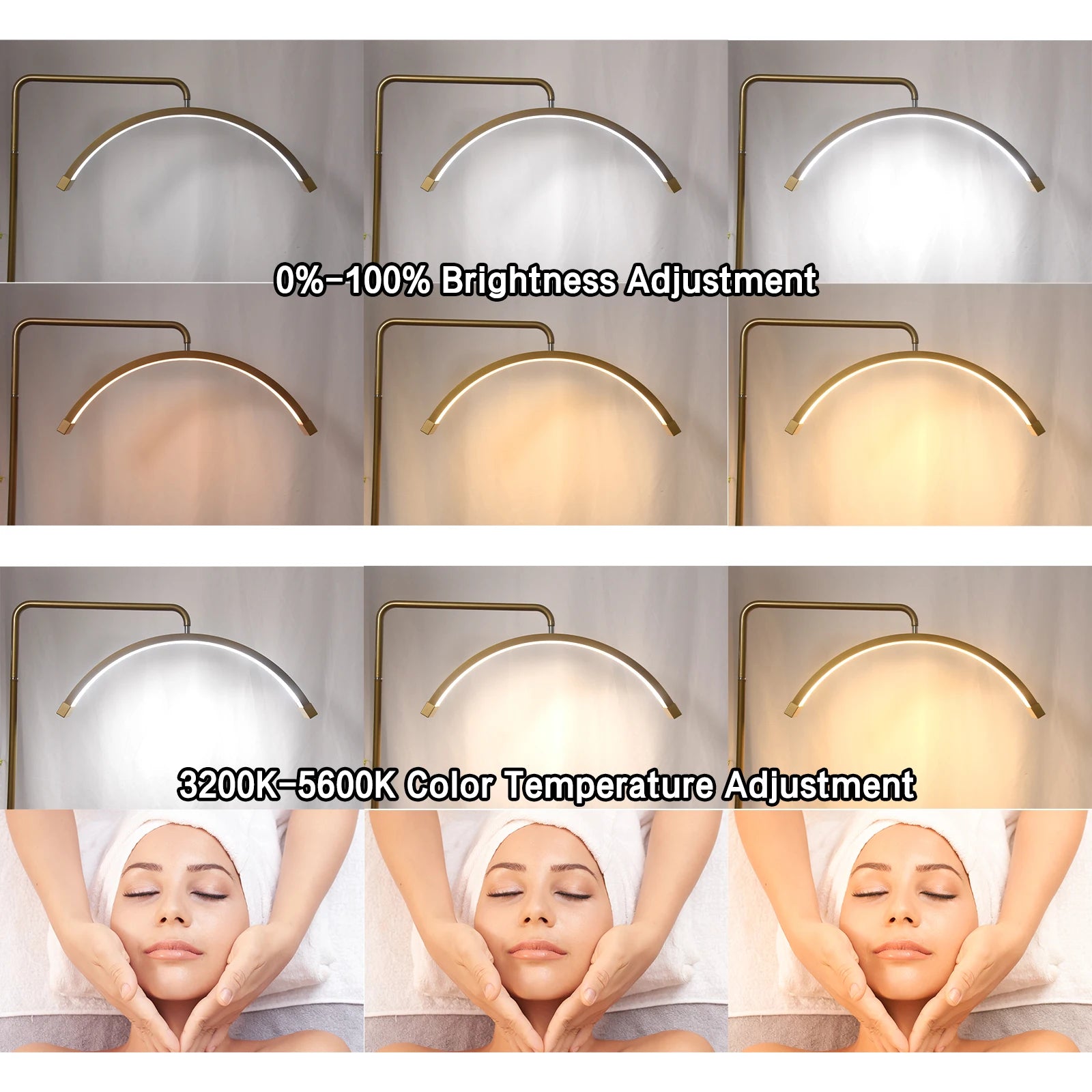 Half Moon Lash Light with Adjustable Tripod for Professional Salons Tidesmit