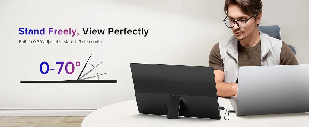 AHXJKA 17.3“ Portable Screen Monitor Display 1600*900P 16:10 250cd/㎡ IPS Panel  Extend For Mobile Phone Gaming TV Box PS4 PS5