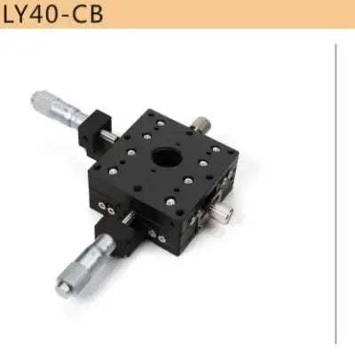 Manual micrometer sliding stage, LY40-CB, black platform with handle and two micrometers