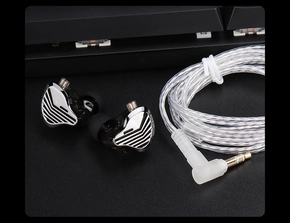 GK KUNTEN Dynamic Drive Headphones HIFI Heavy Bass Earbuds Sports Metal Headphones Detachable Headphones 2PIN KZ Zenith EDX Tidesmit