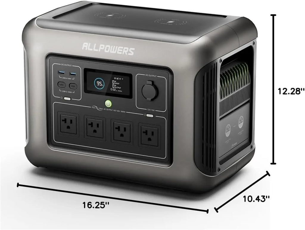 Portable Power Station 1056Wh 1600W LFP Battery Fast Charging UPS Tidesmit