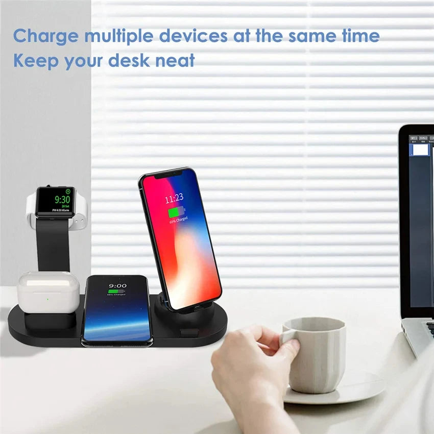 Wireless Charging Station - Qi Certified MagSafe Compatible Multi-Device Tidesmit