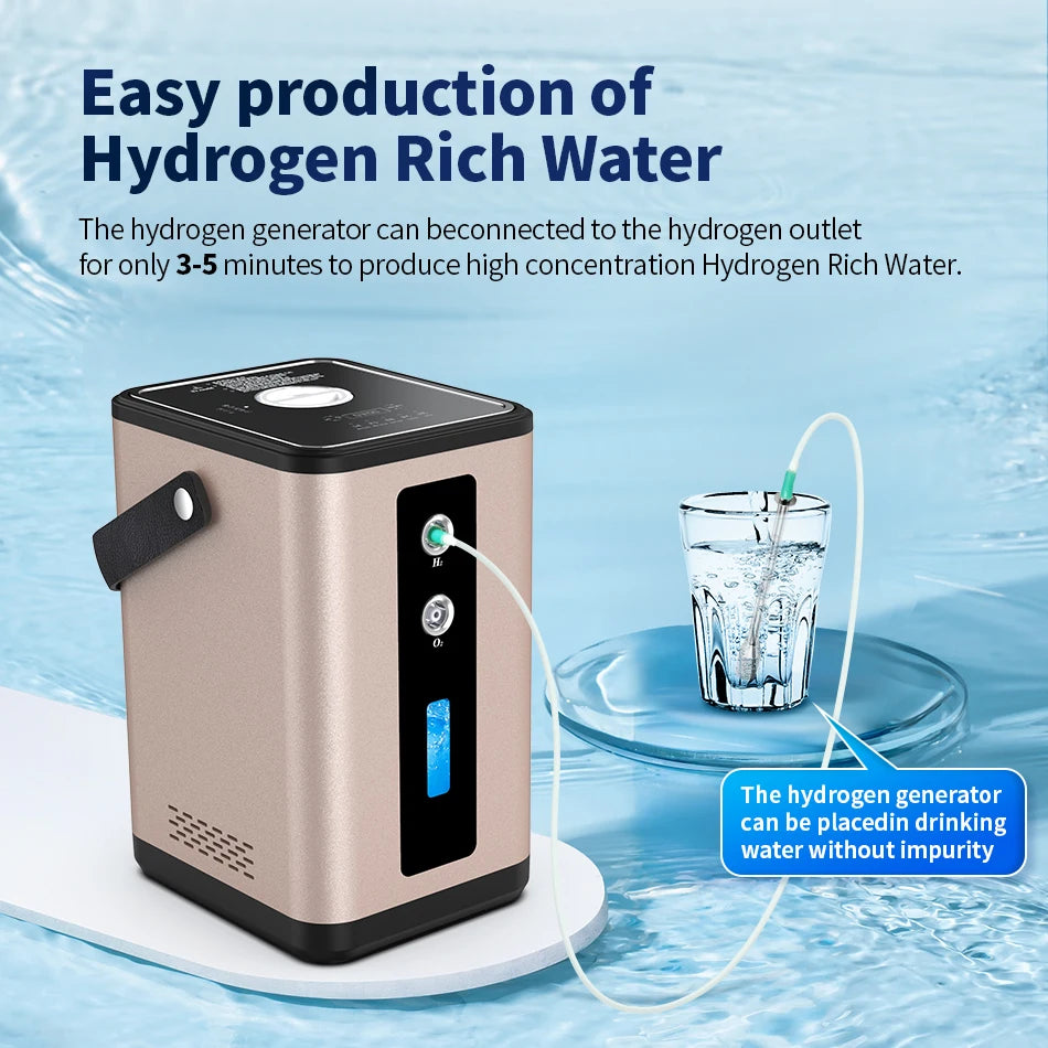 Portable Hydrogen Inhalation Machine 450ml - Gold Edition | Tidesmit Body Shaping Massage Equipment Tidesmit