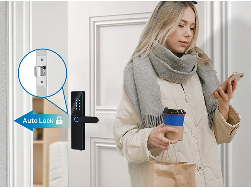 IP65 Waterproof Fingerprint Lock Electronic Door Lock Keyless Entry Door Lock for Front Door Easy Setup and Installation