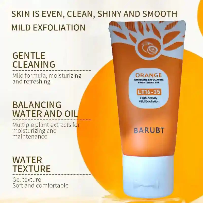 Orange Exfoliating Gel for Face and Body - Professional Deep Cleansing Scrubs Treatments Tidesmit