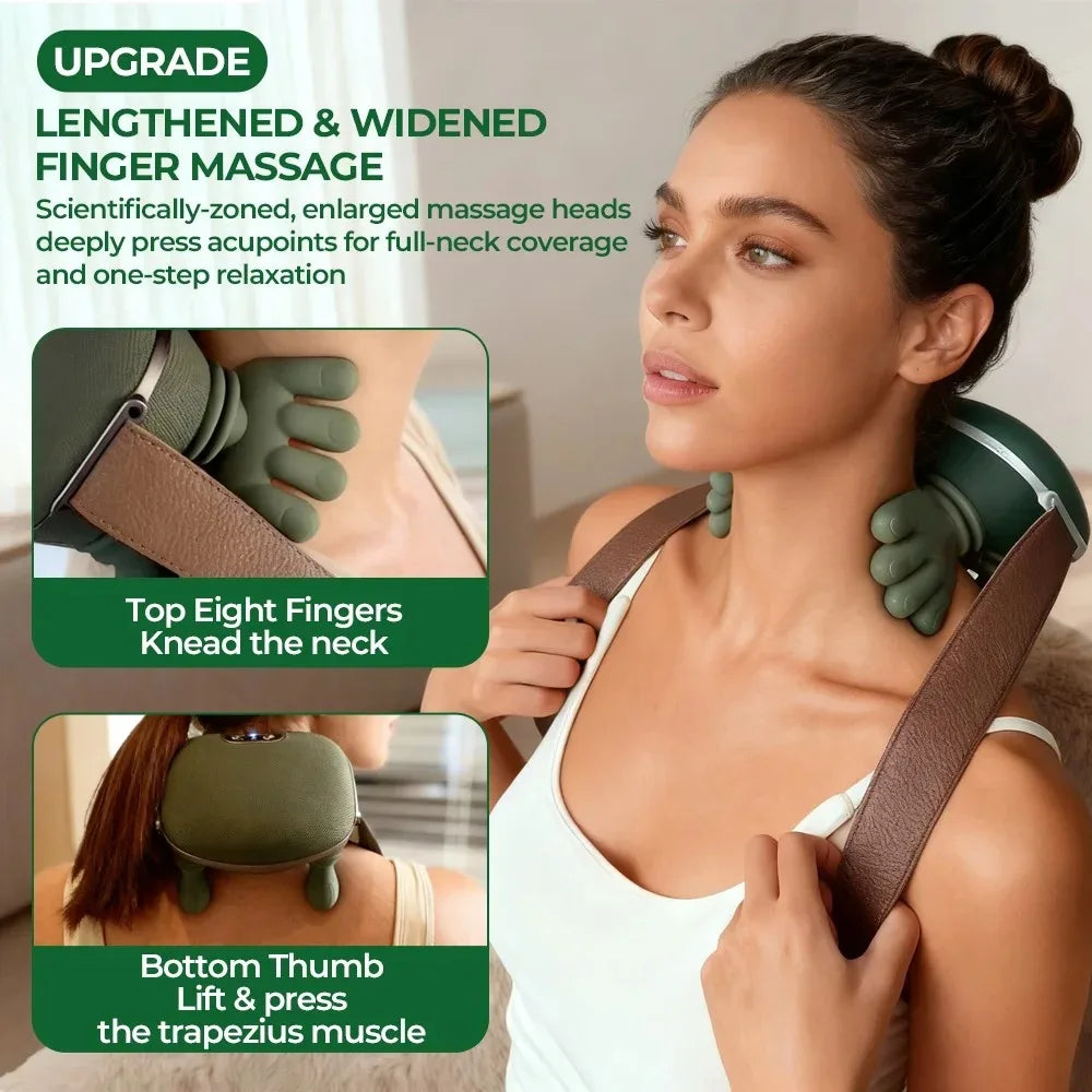Electric Back & Neck Massager with Heat Therapy - Wireless Wellness Back Massage Instrument Tidesmit