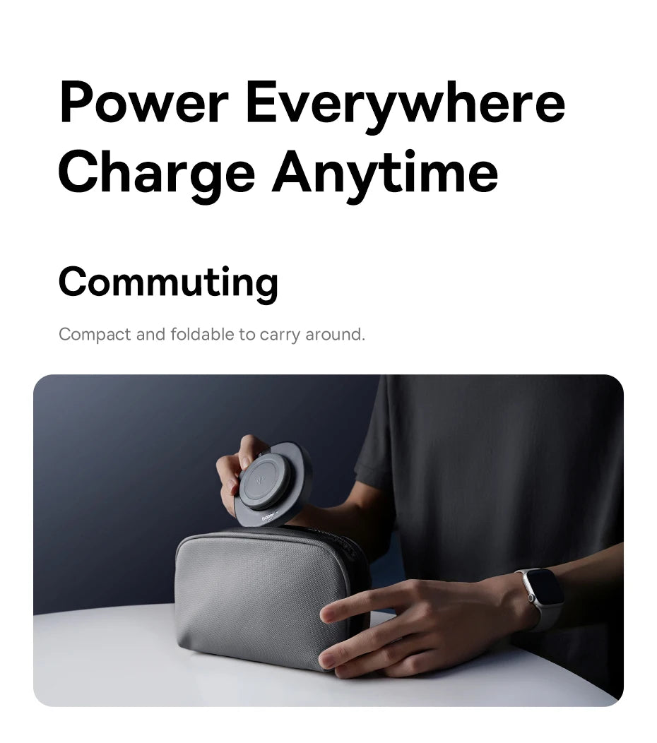 15W Magnetic Wireless Charger Stand - Foldable Qi Certified MagSafe Tidesmit