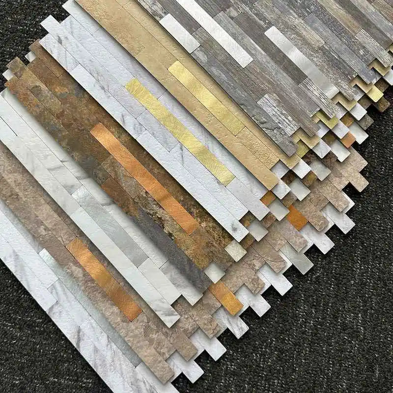 4pcs/lot Mosaic Wall Tile Peel And Stick Self Adhesive Waterproof Aluminum composite rectangle Kitchen Bath Tile Backsplash 917