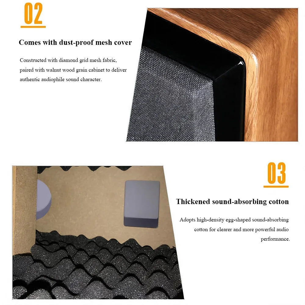 6.5 Inch Passive Hifi Bookshelf Speaker Home Audiophile Two Way Wooden Monitor Speaker Stereo 100w Output Power 4 Ohm Impedance
