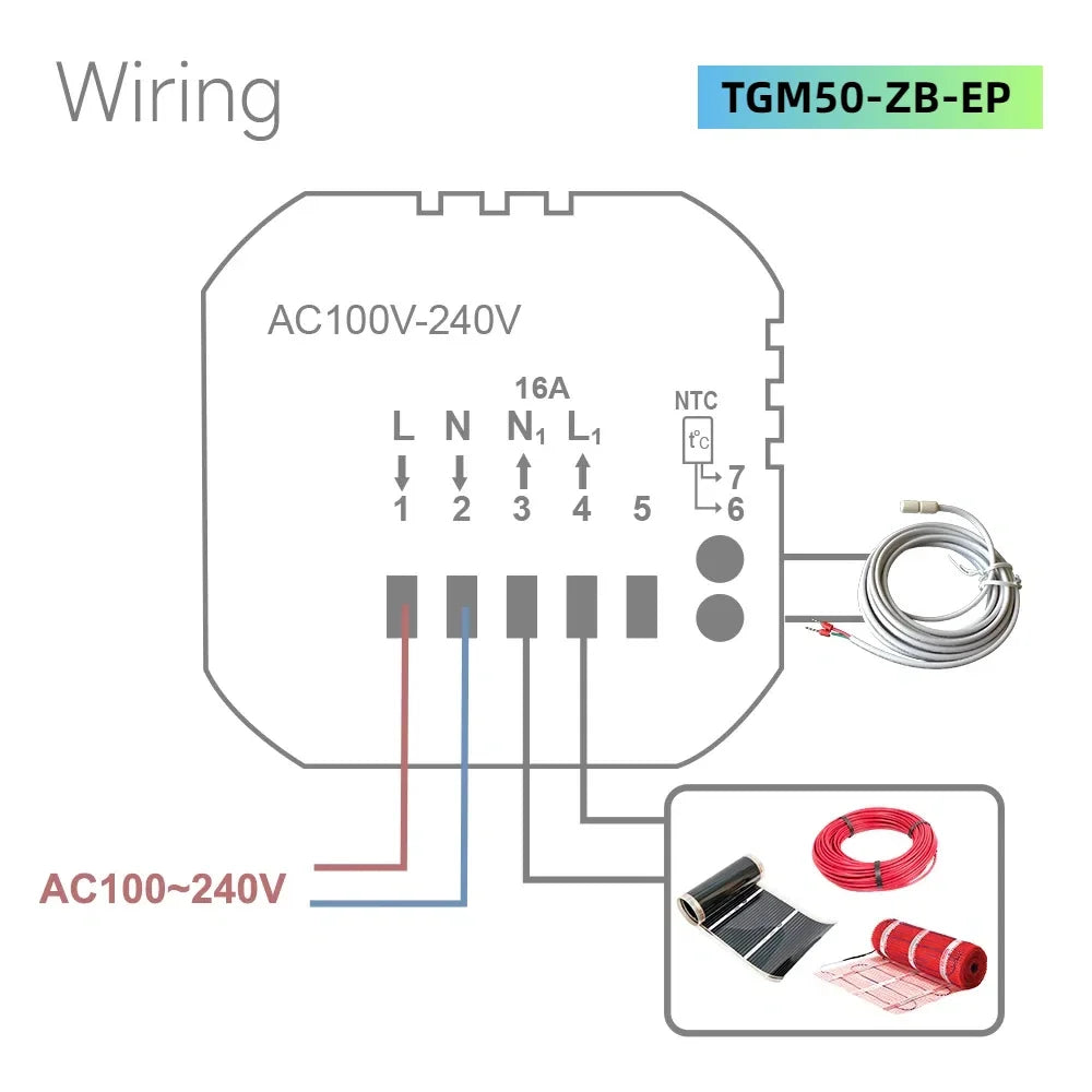Beok Zigbee Floor Heating Thermostat  Tuya Programmable Smart Home Thermoregulator with Alexa Google Home Alice