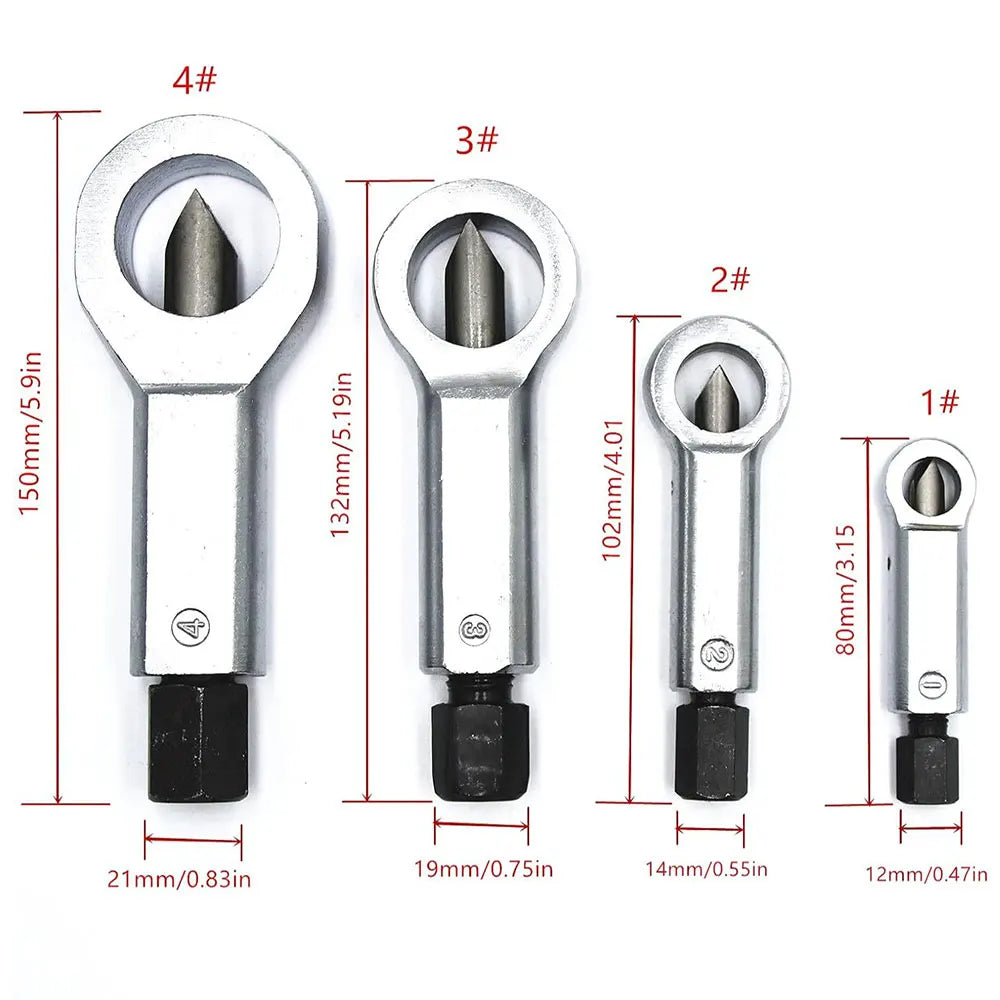 Podofo 4pcs Heavy-Duty Nuts Splitter Tools Portable Splitting Tool Manual Nut Breaker Tool Hand Remover Extractor Tool With Box