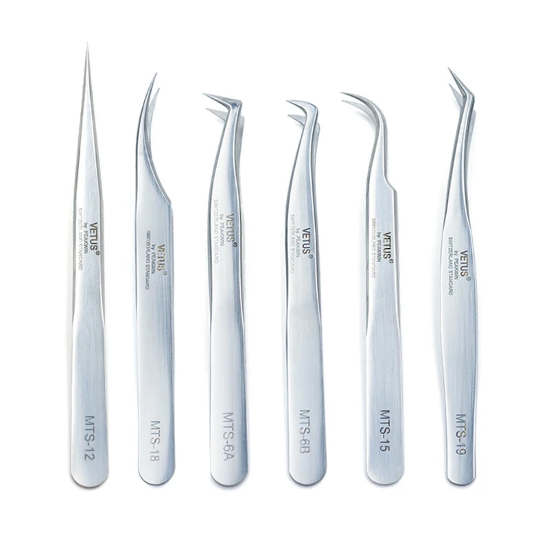 Eyelash Extension Tweezers: Precision Stainless Steel Pro Tools False Eyelashes Tidesmit