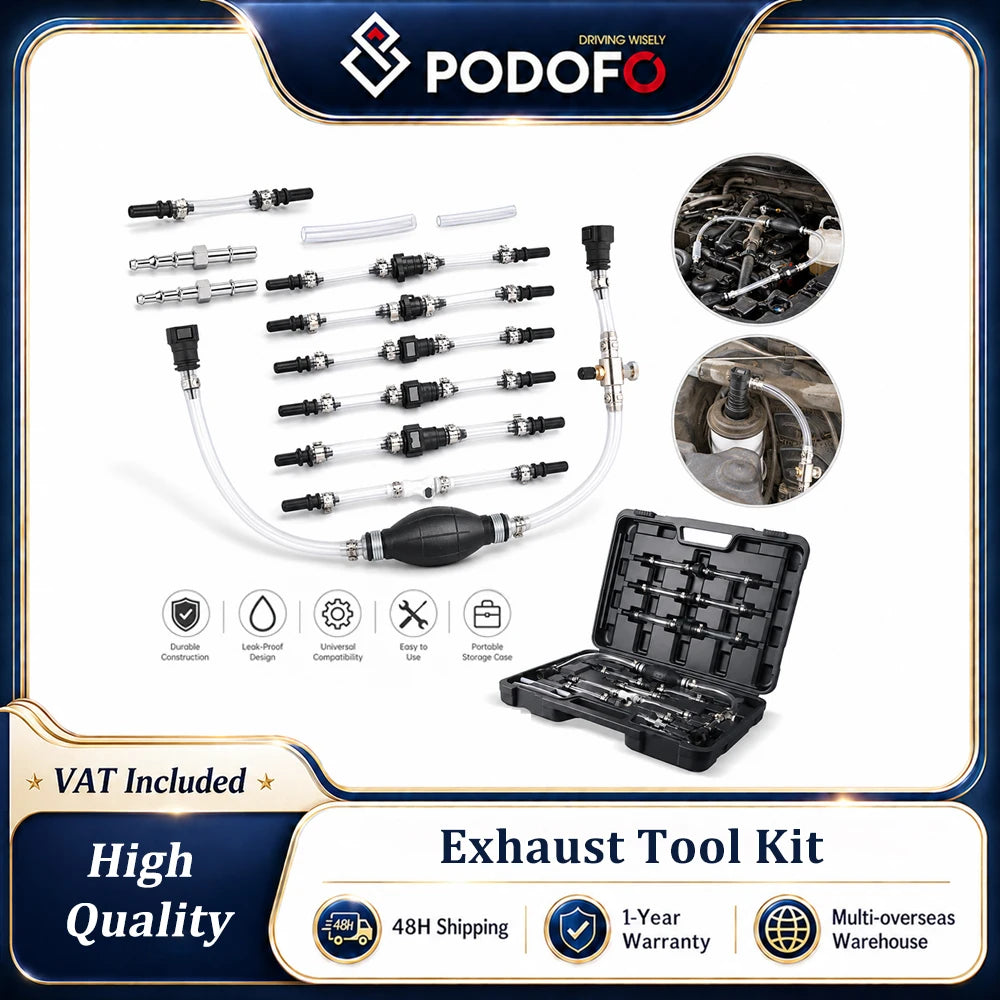 Podofo 12Pcs Diesel Engine Filter And Air Exhaust Tool For Venting The Low Pressure Side Of Diesel Fuel Systems, Changing Diesel Filters for Land Rover, Ford, Citroen Auto Air Bleed Kit Professional Repair Kit