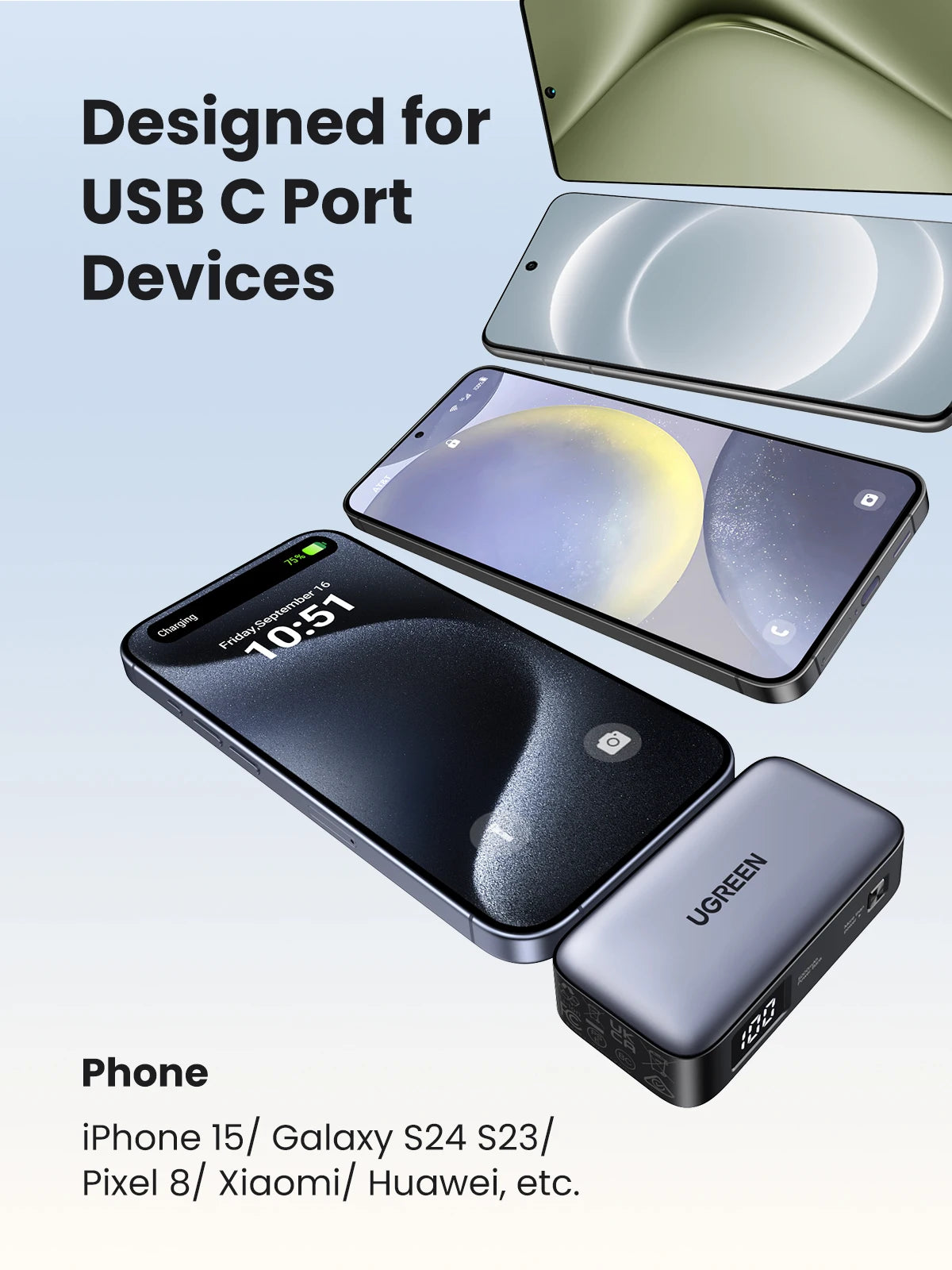 Tidesmit 5000mAh Portable Power Bank with USB-C PD Fast Charging Tidesmit