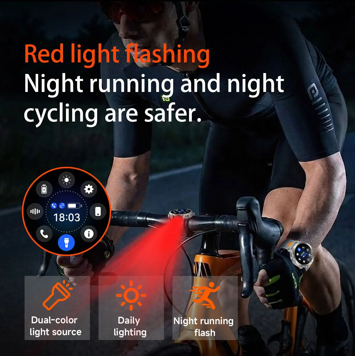 New Military ULtra 1400mAh Huge Battery SmartWatch Two Flashlight 10ATMan Waterproof HD Call 1.73“ 100+Sports Smart watch Man