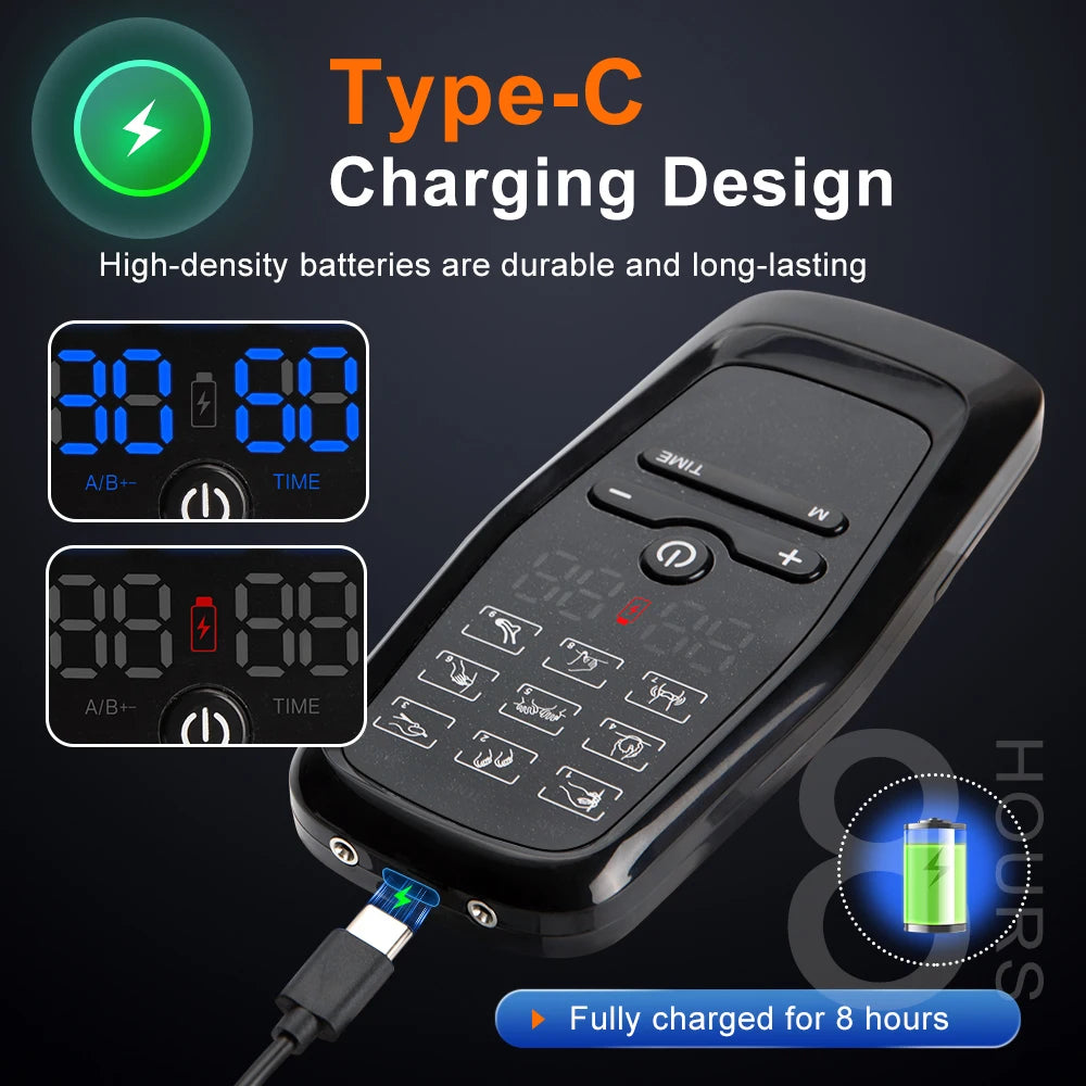 TENS Muscle Stimulator - Electric EMS Body Massager for Pain Relief Body Shaping Massage Equipment Tidesmit
