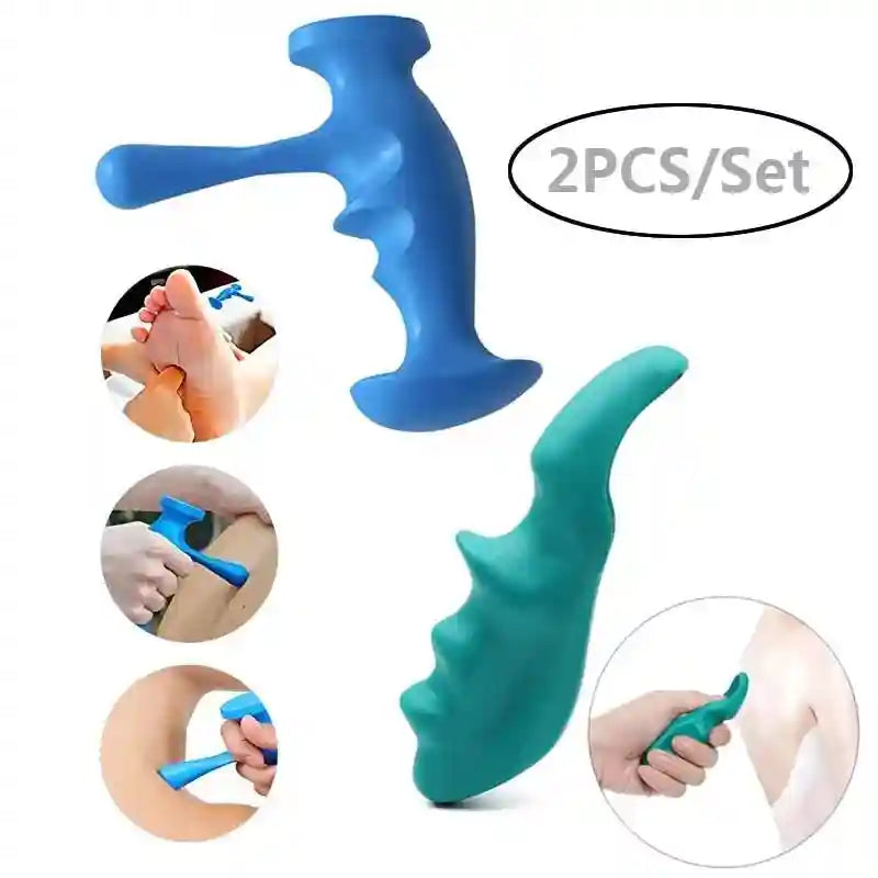 Trigger Point Massage Tool for Deep Tissue Relief - 2 Pack Blue Relaxation Treatment Tidesmit