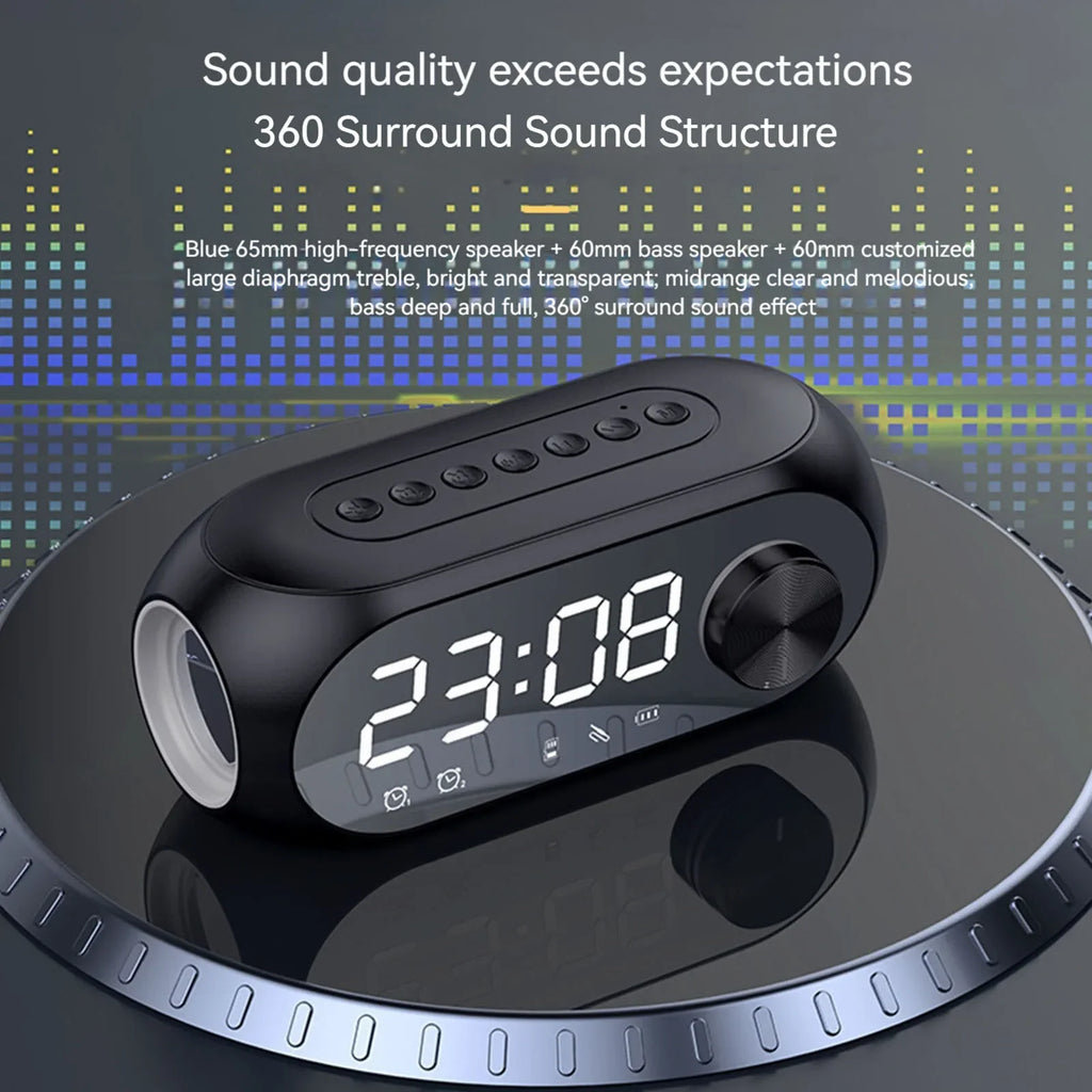 Wireless Bluetooth Speaker Alarm Clock Portable Radio FM Subwoofer Sound Box Music Mini Lamp Woofers Caixa De Som Coluna Bocina