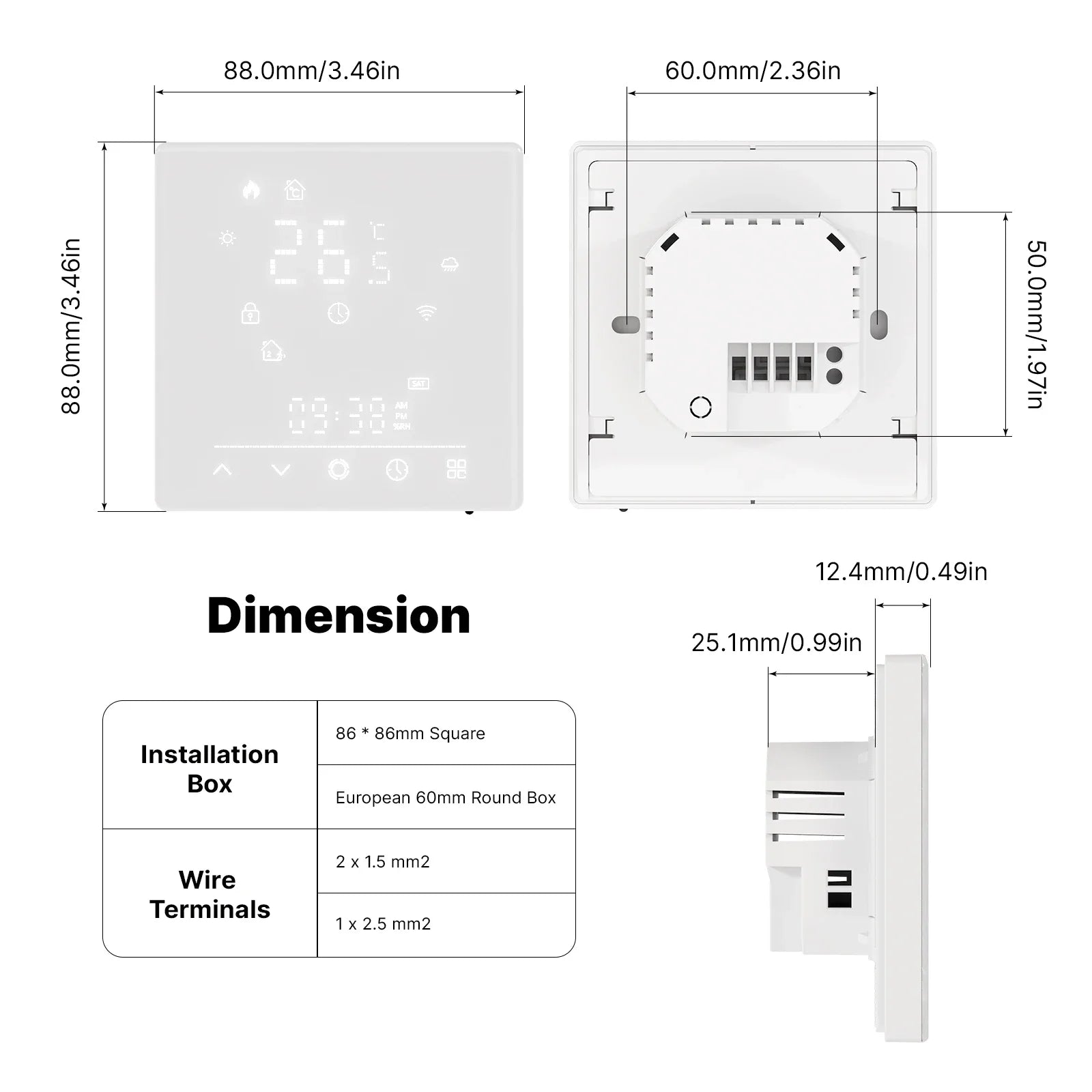 MOES Tuya Matter WiFi Smart Thermostat Temperature Controller Water Boiler Electric Heating With Alexa Google Apple Smartthings