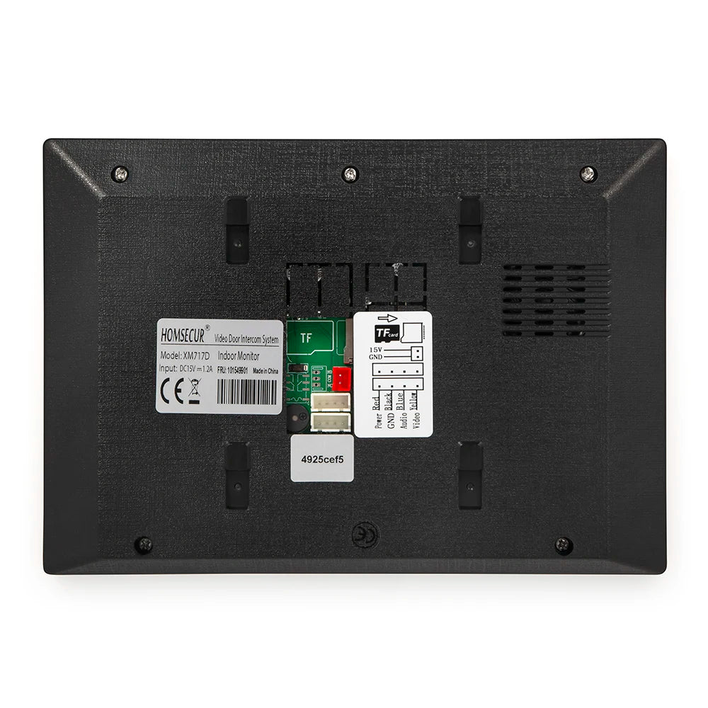 HOMSECUR XM717F 7" Indoor Monitor 1080P 4 Wire  for HDS Video Doorphone Entry Intercom
