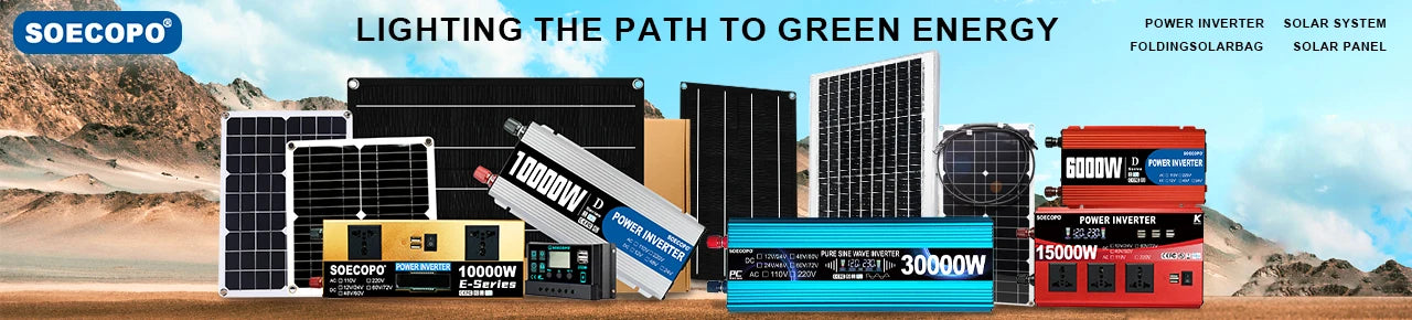SOECOPO 7000W Peak Solar System Kit 2x800W Panels 100A Controller DC 12V To AC 110V 220V Inverter Generator for Home Camping