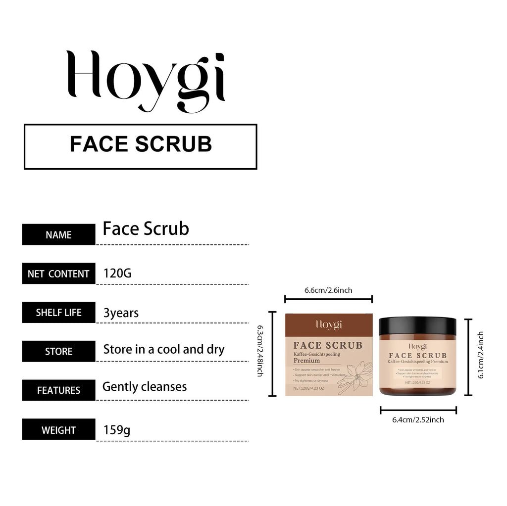 Vanilla Coffee Facial Scrub - Deep Cleansing Exfoliator (120g) Scrubs Treatments Tidesmit