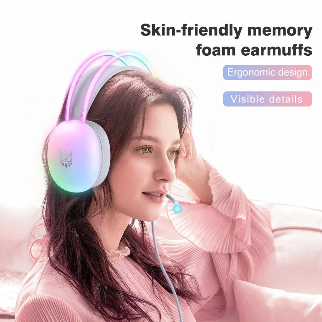 Tidesmit RGB Gaming Headset With Noise Cancelling Mic - Over-Ear PC Tidesmit