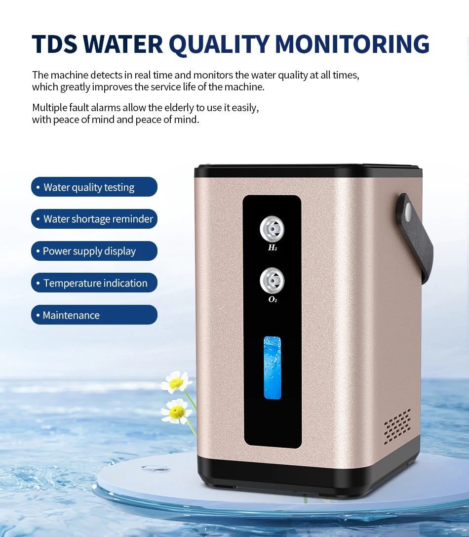 Portable Hydrogen Inhalation Machine 450ml - Gold Edition | Tidesmit Body Shaping Massage Equipment Tidesmit